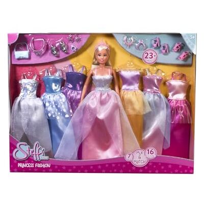 Simba Steffi Love Princess Fashion – Prinsessdocka med 7 klänningar och 16 tillbehör, modedocka med låsstil för omklädning och styling, 29 cm stor, från 3 år Simba Steffi Love Princess Fashion – Prinsessdocka med 7 klänningar och 16 tillbehör, modedocka med låsstil för omklädning och styling, 29 cm stor, från 3 år