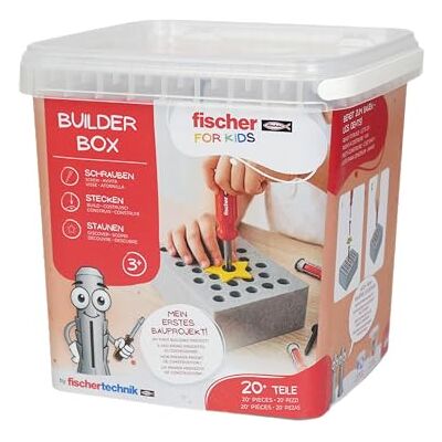 fischertechnik fischer for Kids Starter-Box 579434 – Leksaksverktyg med DUO KID-pluggar, skruvmejsel, för barn från 3 år fischertechnik fischer for Kids Starter-Box 579434 – Leksaksverktyg med DUO KID-pluggar, skruvmejsel, för barn från 3 år