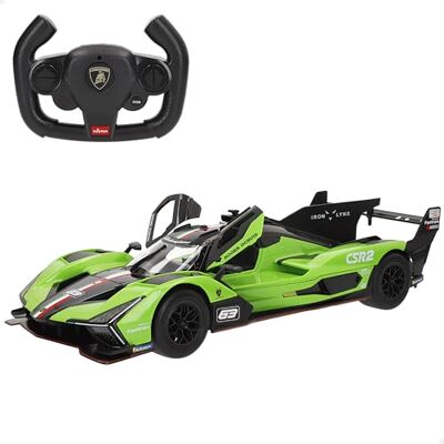 COLORBABY RASTAR Lamborghini radiostyrd bil SC63, A skala 1:14, elektrisk produkt, framljus, manuella dörrar och fjärrkontroll, 6 funktioner, officiell licens, från 6 år (41324) COLORBABY RASTAR Lamborghini radiostyrd bil SC63, A skala 1:14, elektrisk produkt, framljus, manuella dörrar och fjärrkontroll, 6 funktioner, officiell licens, från 6 år (41324)