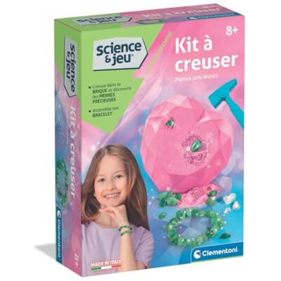 Clementoni Grävningssats för ädelstenar från 8 år vetenskapligt spel för grävning och upptäckt, pedagogisk leksak för vetenskap och geologi, kreativ aktivitet, pedagogisk gåva Clementoni Grävningssats för ädelstenar från 8 år vetenskapligt spel för grävning och upptäckt, pedagogisk leksak för vetenskap och geologi, kreativ aktivitet, pedagogisk gåva
