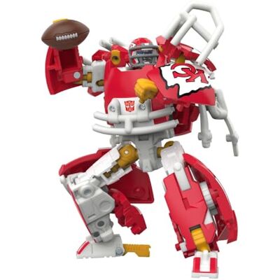 Transformers NFL Kansas City Chiefs KC-59-actionfigur på 14 cm som omvandlas från robot till hjälm, amerikansk fotboll-leksaker för barn från 8 år Transformers NFL Kansas City Chiefs KC-59-actionfigur på 14 cm som omvandlas från robot till hjälm, amerikansk fotboll-leksaker för barn från 8 år
