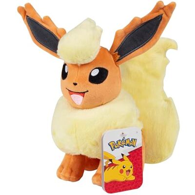 Pokémon 20 cm (8 tum) Flareon plysch – officiellt licensierad – Eevee Evolution – autentisk mjuk plyschleksak leksaksfigur – present till barn, pojkar och flickor – 2+ Pokémon 20 cm (8 tum) Flareon plysch – officiellt licensierad – Eevee Evolution – autentisk mjuk plyschleksak leksaksfigur – present till barn, pojkar och flickor – 2+
