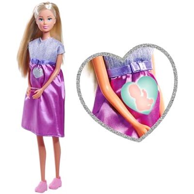 Simba Steffi Love Welcome Baby 29 cm – Gravida Steffi med barn, 12-delat tillbehörsset för rollspel, modedocka med babydocka 4 cm, leksak för barn från 3 år Simba Steffi Love Welcome Baby 29 cm – Gravida Steffi med barn, 12-delat tillbehörsset för rollspel, modedocka med babydocka 4 cm, leksak för barn från 3 år