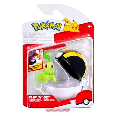 Pokémon Clip N Go Chikorita w. Ultra Ball Compatible with Battle Figures and Belt Sets!! Official Pokemon toy for children 3+ Pokémon Clip N Go Chikorita w. Ultra Ball Compatible with Battle Figures and Belt Sets!! Official Pokemon toy for children 3+