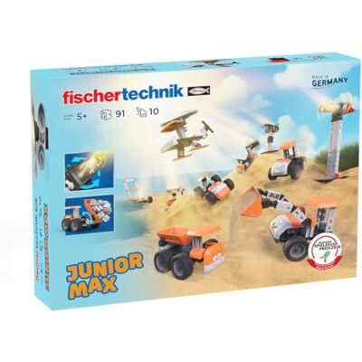 fischertechnik Junior Max 576101 – Solbyggleksak för barn, 10 modeller för att bygga och upptäcka, från 5 år, orange fischertechnik Junior Max 576101 – Solbyggleksak för barn, 10 modeller för att bygga och upptäcka, från 5 år, orange