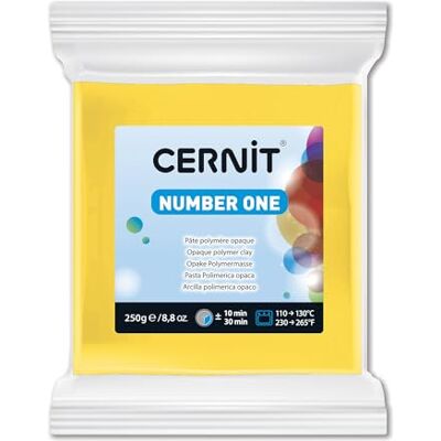 Cernit CE0900250700C – Block modelleringspasta (polymer) nummer ONE, ugnhärdande, omedelbart användbar, 250 g, perfekt för gör-det-själv, smycken och figurer, för nybörjare och hobbykonstnärer, gul, 1 Cernit CE0900250700C – Block modelleringspasta (polymer) nummer ONE, ugnhärdande, omedelbart användbar, 250 g, perfekt för gör-det-själv, smycken och figurer, för nybörjare och hobbykonstnärer, gul, 1