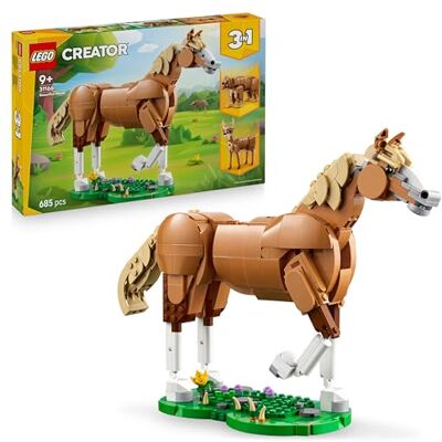 Lego Creator 3in1 Vacker häst Byggset med leksaksdjur, Bygg om till en björn eller en hjort, Lekset för barn, Prydnad med naturtema, Present till flickor och pojkar från 9 år 31166 Lego Creator 3in1 Vacker häst Byggset med leksaksdjur, Bygg om till en björn eller en hjort, Lekset för barn, Prydnad med naturtema, Present till flickor och pojkar från 9 år 31166