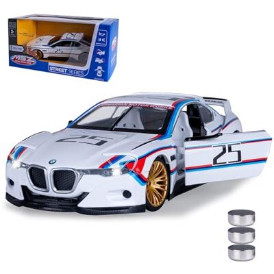 JAMARA 402621 BMW 3.0 CSL Hommage R Diecast 1:24 inklusive knappceller – modellbilleksak, barnbil, modell miniatyrfordon, presentidé barn, dörrar manuellt öppna/stänga JAMARA 402621 BMW 3.0 CSL Hommage R Diecast 1:24 inklusive knappceller – modellbilleksak, barnbil, modell miniatyrfordon, presentidé barn, dörrar manuellt öppna/stänga