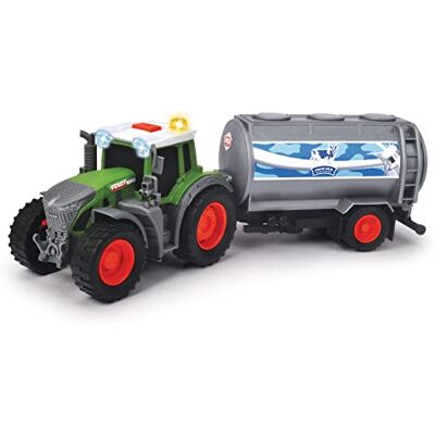 Dickie Toys 203734000 Fendt Traktor med Mjölktank Frihjul, Ljus, Ljud och Vagn med Mjölktank, 26 cm, Från 3 år Dickie Toys 203734000 Fendt Traktor med Mjölktank Frihjul, Ljus, Ljud och Vagn med Mjölktank, 26 cm, Från 3 år