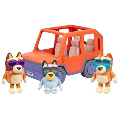 Bluey Big Heeler 4WD och familj småbarn leksaksbil, bingo och chili plyschkompisar, öppning av huvförvaring, billeksaker för barn 3+, Amazon Exclusive Bluey Big Heeler 4WD och familj småbarn leksaksbil, bingo och chili plyschkompisar, öppning av huvförvaring, billeksaker för barn 3+, Amazon Exclusive