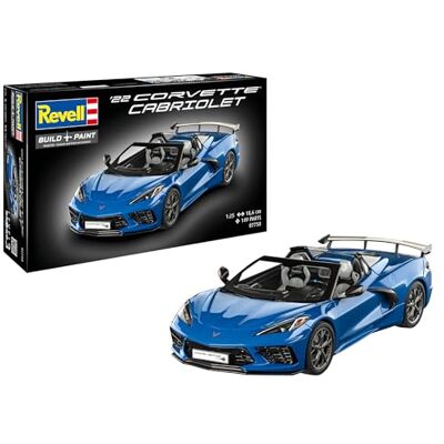 Revell 07750 Corvette C8 Cabriolet skala 1:25 – obyggd/omålad plastmodellsats Revell 07750 Corvette C8 Cabriolet skala 1:25 – obyggd/omålad plastmodellsats