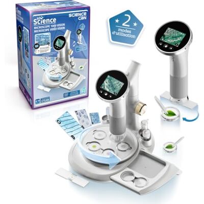 Canal Toys So Science Vision 1000 videomikroskop för barn från 8 år bärbart elektroniskt mikroskop med HD-skärm hög precision zoom vetenskapligt pedagogiskt STEM-kit- SE/EN COS 007FR Canal Toys So Science Vision 1000 videomikroskop för barn från 8 år bärbart elektroniskt mikroskop med HD-skärm hög precision zoom vetenskapligt pedagogiskt STEM-kit- SE/EN COS 007FR