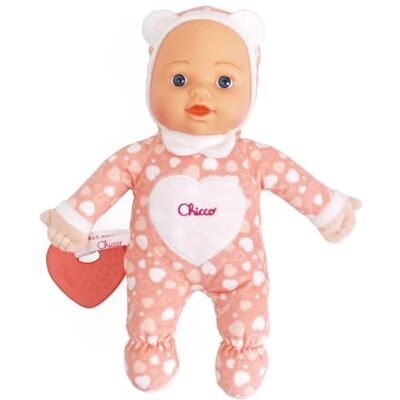 Chicco Game La My First Docka, söt liten docka med små hjärtan tandbitringar, mjuk och lätt, maskintvättbar, 0 månader + Chicco Game La My First Docka, söt liten docka med små hjärtan tandbitringar, mjuk och lätt, maskintvättbar, 0 månader +