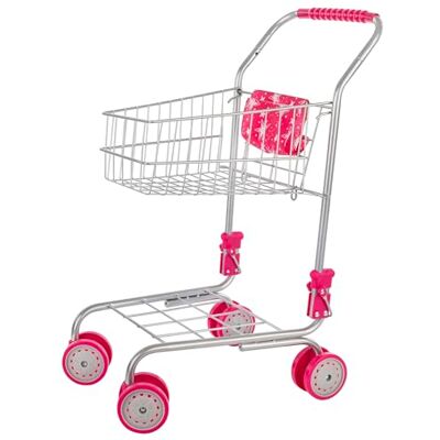 Idena 40250 – kundvagn, vikbar vagn med rosa detaljer, tillbehör för lekkök och köpmansbutik, för barn från 3 år Idena 40250 – kundvagn, vikbar vagn med rosa detaljer, tillbehör för lekkök och köpmansbutik, för barn från 3 år