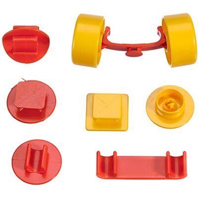 ToyCentre Plasticant Mobilo 119 kompletterande paket anslutning, täckplatta, hjul och axlar 119 kompletterande förpackning, röd, gul, blå ToyCentre Plasticant Mobilo 119 kompletterande paket anslutning, täckplatta, hjul och axlar 119 kompletterande förpackning, röd, gul, blå