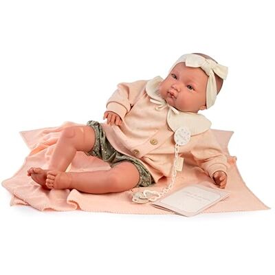 MUÑECAS ANTONIO JUAN S.L. Antonio Juan Mi Första Reborn Alejandra med Rosett, Reborn-docka för barn, plysch med tillbehör MUÑECAS ANTONIO JUAN S.L. Antonio Juan Mi Första Reborn Alejandra med Rosett, Reborn-docka för barn, plysch med tillbehör