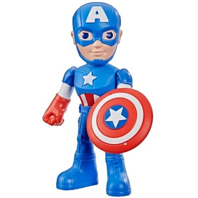 SPIDEY AND HIS AMAZING FRIENDS Marvels Spidey och hans fantastiska vänner Captain America: Steve Rogers actionfigur med tillbehör, 22,8 cm hög superhjälteleksaker för barn, från 3 år SPIDEY AND HIS AMAZING FRIENDS Marvels Spidey och hans fantastiska vänner Captain America: Steve Rogers actionfigur med tillbehör, 22,8 cm hög superhjälteleksaker för barn, från 3 år