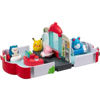Squish-a-longs SQAL0071 Pokemon Center Playset Pikachu, Marill, Snorlax, Chansey 3 accessories included Squish-a-longs SQAL0071 Pokemon Center Playset Pikachu, Marill, Snorlax, Chansey 3 accessories included