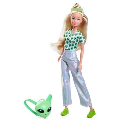 Simba Steffi Love Space Fashion – Modedocka med futuristisk outfit och ryggsäck för öppning, 29 cm, fashionabla rollspel för barn från 3 år Simba Steffi Love Space Fashion – Modedocka med futuristisk outfit och ryggsäck för öppning, 29 cm, fashionabla rollspel för barn från 3 år