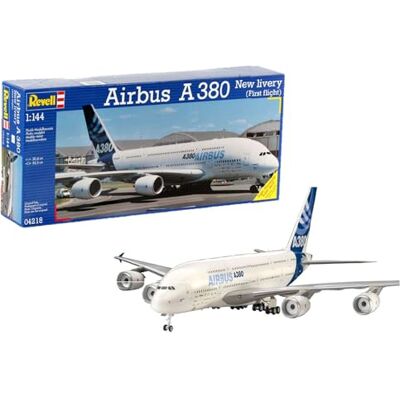 Revell Airbus A 380 Design New Livery First Flight modell, skala 1:144, utan färger eller penslar, nivå 5 lämplig för åldrarna 12+ Revell Airbus A 380 Design New Livery First Flight modell, skala 1:144, utan färger eller penslar, nivå 5 lämplig för åldrarna 12+