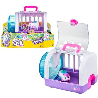 Little Live Pets Lil Hamster med bur, interaktiv husdjur med ljud och rörelse, har en löpande hjul, djuret kommer in i en slumpmässig färg, pojkar och flickor +5 år gammal Little Live Pets Lil Hamster med bur, interaktiv husdjur med ljud och rörelse, har en löpande hjul, djuret kommer in i en slumpmässig färg, pojkar och flickor +5 år gammal