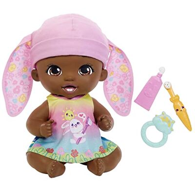 Mattel My Garden Baby HGC11 Tandborstning Fun Bunny Baby Doll Rosa (30 cm) med 3 tillbehör och 2-i-1 vändbar dräkt, blå mössa, fantastisk leksakspresent för barn från 2 år och uppåt Mattel My Garden Baby HGC11 Tandborstning Fun Bunny Baby Doll Rosa (30 cm) med 3 tillbehör och 2-i-1 vändbar dräkt, blå mössa, fantastisk leksakspresent för barn från 2 år och uppåt
