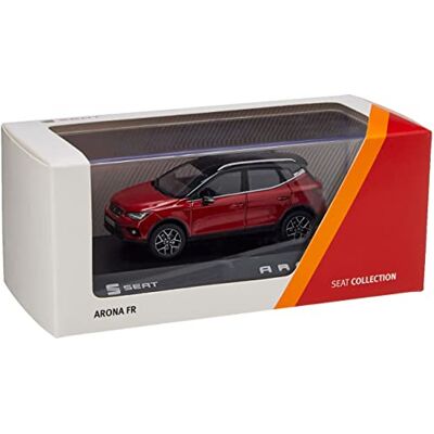 Skoda Seat 6H1099300HBQ Arona FR modell bil 1:43 original miniatyr röd Skoda Seat 6H1099300HBQ Arona FR modell bil 1:43 original miniatyr röd