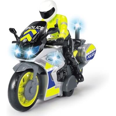 Dickie Toys – Polis motorcykel – leksak motorcykel med polisfigur, för barn från 3 år, med blått ljus och siren, frihjul, 17 cm lång Dickie Toys – Polis motorcykel – leksak motorcykel med polisfigur, för barn från 3 år, med blått ljus och siren, frihjul, 17 cm lång