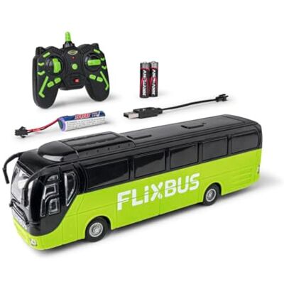 Carson 1:64 Flixbus 2,4 GHz 100% RTR – 100% körklar, leksaksbuss, leksaksbil, fjärrstyrd bil, för barn från 3 år, körtid ca 80 min, RC-buss, fjärrstyrd Carson 1:64 Flixbus 2,4 GHz 100% RTR – 100% körklar, leksaksbuss, leksaksbil, fjärrstyrd bil, för barn från 3 år, körtid ca 80 min, RC-buss, fjärrstyrd