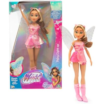 Winx Club Winx, Ledad docka med lysande vingar, 26 cm, modell Flora, för barn från 3 år, WNX782 Winx Club Winx, Ledad docka med lysande vingar, 26 cm, modell Flora, för barn från 3 år, WNX782