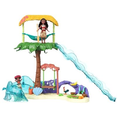 Mattel Disney Vaiana 2-leksaker, Vaianas äventyr på ön, ett lekset med små Vaiana- och Simea-dockor, 2 kompisar, 5 lekområden och 8 tillbehör, JFF13 Mattel Disney Vaiana 2-leksaker, Vaianas äventyr på ön, ett lekset med små Vaiana- och Simea-dockor, 2 kompisar, 5 lekområden och 8 tillbehör, JFF13