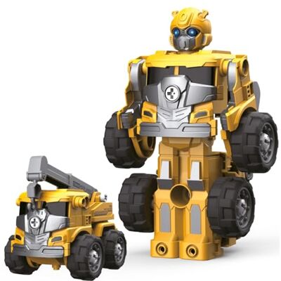 Tachan Transformerbar 3-i-1 robot förvandlas till två fordon och en robot transformerbar leksak gul färg (CPA Toy Group 703T01027) Tachan Transformerbar 3-i-1 robot förvandlas till två fordon och en robot transformerbar leksak gul färg (CPA Toy Group 703T01027)