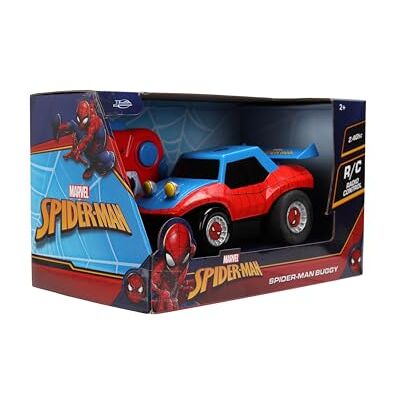 Jada Marvel Spider-Man Radiostyrd Buggy 14 cm, lätt att använda barnbil, 2,4 GHz, 1 kanal, leksak för barn +2 år (9336980314R00) Jada Marvel Spider-Man Radiostyrd Buggy 14 cm, lätt att använda barnbil, 2,4 GHz, 1 kanal, leksak för barn +2 år (9336980314R00)