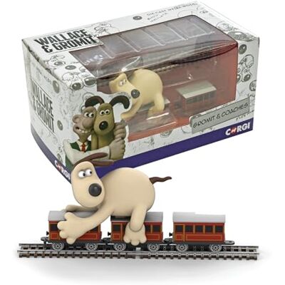 Corgi Diecast Train Toy CC80603 Wallace & Gromit The Wrong Trousers Gromit & Coaches, Tågpresenter för män, kvinnor och barn, Die Cast modelltåg för järnvägsentusiaster, Presenter för tågälskare Corgi Diecast Train Toy CC80603 Wallace & Gromit The Wrong Trousers Gromit & Coaches, Tågpresenter för män, kvinnor och barn, Die Cast modelltåg för järnvägsentusiaster, Presenter för tågälskare