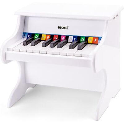 Woet ® Vitt Leksakspiano i Trä för Barn, Musikinstrument med 18 Tangenter, Färgat Musikhäfte, Skalakarta, Piano för Nybörjare, Musikalisk Utveckling, Pedagogisk Förskoleleksak, Från 3 år Woet ® Vitt Leksakspiano i Trä för Barn, Musikinstrument med 18 Tangenter, Färgat Musikhäfte, Skalakarta, Piano för Nybörjare, Musikalisk Utveckling, Pedagogisk Förskoleleksak, Från 3 år