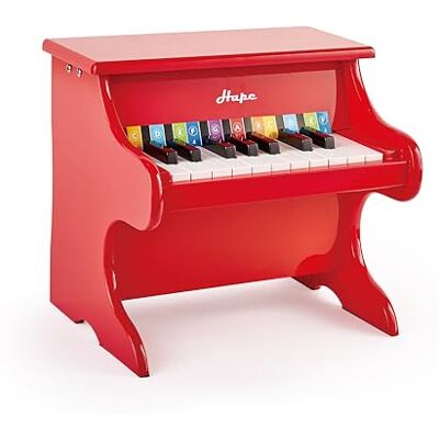 Hape leksakspiano Med 18 knappar, musikinstrument för barn av trä, röd Hape leksakspiano Med 18 knappar, musikinstrument för barn av trä, röd
