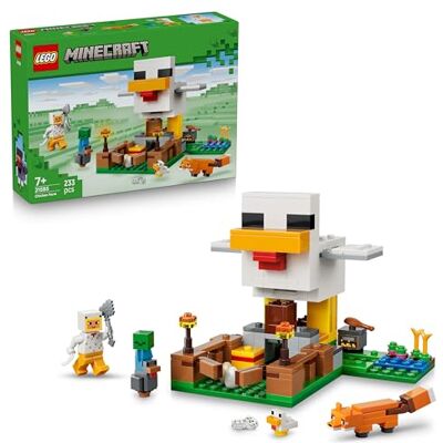 Lego Minecraft Hönsgård – Byggleksak med speltema för flickor, pojkar och barn från 7 år – Minecraft byggset med djurfigurer och hönshus för låtsaslekar – Present med speltema för födelsedagar – 21585 Lego Minecraft Hönsgård – Byggleksak med speltema för flickor, pojkar och barn från 7 år – Minecraft byggset med djurfigurer och hönshus för låtsaslekar – Present med speltema för födelsedagar – 21585