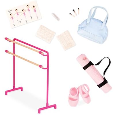 Our Generation Vår generation – balettset – yogamatta och sminkredskap – 46 cm docktillbehör – rollspel – leksak för barn från 3 år – balettstång passar för kul Our Generation Vår generation – balettset – yogamatta och sminkredskap – 46 cm docktillbehör – rollspel – leksak för barn från 3 år – balettstång passar för kul