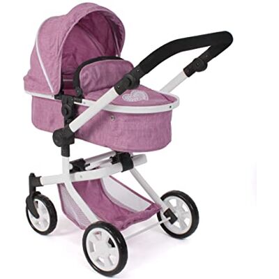 Bayer Chic 2000 – Dockvagn Mika, 2-i-1 kombidockvagn för barn från 4 till 8 år, jeans rosa, 595-62, 73 x 41 x 82 cm Bayer Chic 2000 – Dockvagn Mika, 2-i-1 kombidockvagn för barn från 4 till 8 år, jeans rosa, 595-62, 73 x 41 x 82 cm