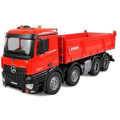 Amewi Mercedes-Benz Arocs dumplingtruckar 8 x 4/4 4WD 1:18 RTR röd, RC fjärrstyrd lastbilsmodell Amewi Mercedes-Benz Arocs dumplingtruckar 8 x 4/4 4WD 1:18 RTR röd, RC fjärrstyrd lastbilsmodell