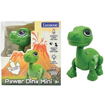 Lexibook Power Dino Mini Min lilla dinosaurierobot dinosaurierobot med ljud, musik, ljuseffekter, röstupprepning och reaktion på ljud, leksak för pojkar och flickor ROB02DINOLXB Lexibook Power Dino Mini Min lilla dinosaurierobot dinosaurierobot med ljud, musik, ljuseffekter, röstupprepning och reaktion på ljud, leksak för pojkar och flickor ROB02DINOLXB