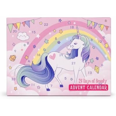 accentra Adventskalender vacker enhörning för barn, fylld med 24 skönhetsöverraskningar, magisk kosmetika julkalender i rosa, presentidé för flickor och enhörningsfans accentra Adventskalender vacker enhörning för barn, fylld med 24 skönhetsöverraskningar, magisk kosmetika julkalender i rosa, presentidé för flickor och enhörningsfans