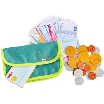 HABA Creative Play leksakspengar – plånbok för barn med trämynt, sedlar och lektionspengar – främjar lönsamhet och rollspel – från 3 år – 2011830001 HABA Creative Play leksakspengar – plånbok för barn med trämynt, sedlar och lektionspengar – främjar lönsamhet och rollspel – från 3 år – 2011830001