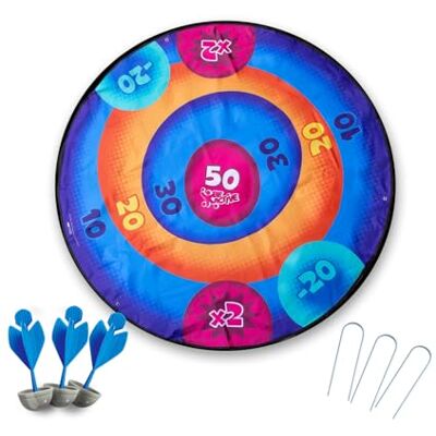 Simba Park Dart kastspel – utomhus dartspel med 3 kastpilar (14 cm) med mjuk spets, vikbar målruta (Ø 132 cm) och 3 jordkrokar, kastspel för barn från 3 år Simba Park Dart kastspel – utomhus dartspel med 3 kastpilar (14 cm) med mjuk spets, vikbar målruta (Ø 132 cm) och 3 jordkrokar, kastspel för barn från 3 år