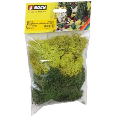 NOCH Dekormossa, ljus och mörkgrön/islandmossa/äkta naturmossa/konserverad/35 g påse/alla spårvidd/realistisk grönska/gör-det-själv NOCH Dekormossa, ljus och mörkgrön/islandmossa/äkta naturmossa/konserverad/35 g påse/alla spårvidd/realistisk grönska/gör-det-själv