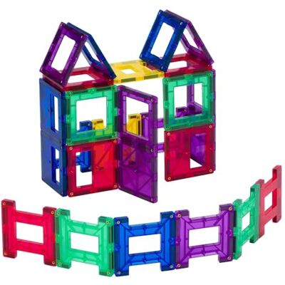 Playmags 24 Piece Magnetiska Tiles Nu med starkare magneter, Robust, super tålig med Vivid Clear Color Tiles Playmags 24 Piece Magnetiska Tiles Nu med starkare magneter, Robust, super tålig med Vivid Clear Color Tiles