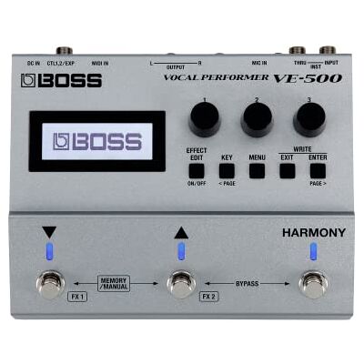 Boss VE-500 Vocal Performer Avancerad sångmultieffektenhet för sjungande gitarrister Kraftfulla verktyg för ditt pedalbord Automatiska funktioner för stämmor och tonhöjdskorrigering Boss VE-500 Vocal Performer Avancerad sångmultieffektenhet för sjungande gitarrister Kraftfulla verktyg för ditt pedalbord Automatiska funktioner för stämmor och tonhöjdskorrigering