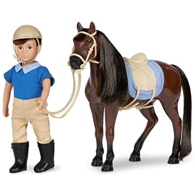 Lori – Liten docka och leksak häst – 15 cm minidocka pojke och helblodhäst – med docktillbehör, djur och dockkläder – ridtillbehör – leksak för barn från 3 år – Brian & Barnaby Lori – Liten docka och leksak häst – 15 cm minidocka pojke och helblodhäst – med docktillbehör, djur och dockkläder – ridtillbehör – leksak för barn från 3 år – Brian & Barnaby