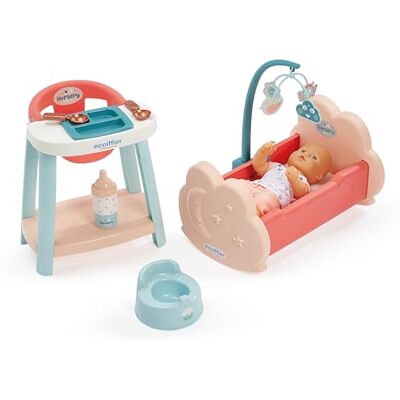 Ecoiffier Toys 1833 Säng + barnstol + Poupon 3 i 1 Nursery Set Poupon 32 cm + tillbehör imitationsspel från 18 månader tillverkad i Frankrike Ecoiffier Toys 1833 Säng + barnstol + Poupon 3 i 1 Nursery Set Poupon 32 cm + tillbehör imitationsspel från 18 månader tillverkad i Frankrike