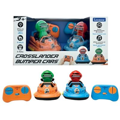 Lexibook , Crosslander® radiostyrda stötfångarbilar, set med 2 radiostyrda racingbilar, upp till 5 km/h, 2 löstagbara figurer, ljud- och ljuseffekter, blå/orange, RC2A Lexibook , Crosslander® radiostyrda stötfångarbilar, set med 2 radiostyrda racingbilar, upp till 5 km/h, 2 löstagbara figurer, ljud- och ljuseffekter, blå/orange, RC2A